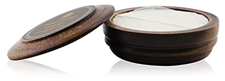 Truefitt & Hill Luxury Shaving Soap in Acacia Wood Bowl - Apsley - Hydrating, Rich Lather for a Closer, Smoother Shave, Gentle on Sensitive Skin, Perfect for Refills - 3.3 oz.