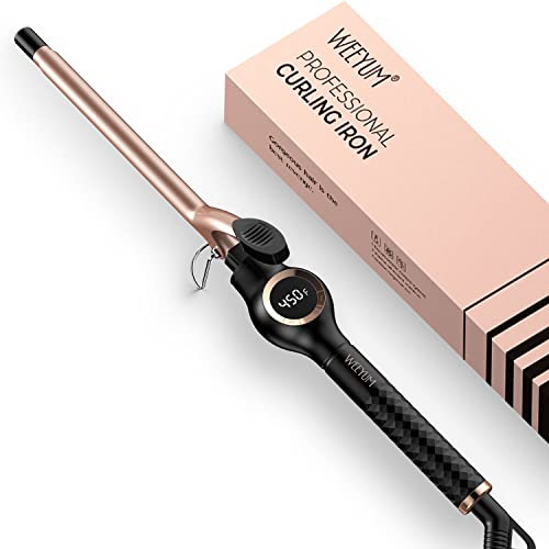 Small Curling Tongs 13mm, Curling Iron 1/2 Inch Barrel, Tiny Curling Wand for Short Hair, Ceramic Tourmaline Hair Curling Iron Dual Voltage