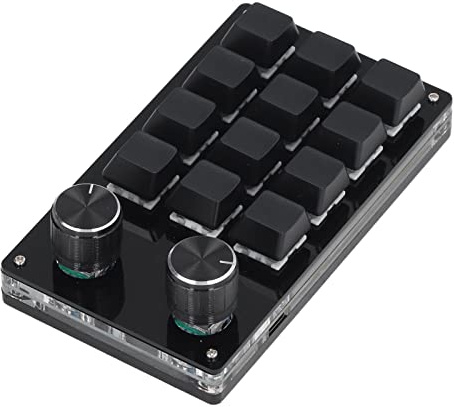 Tastiera Meccanica Macro con Una Sola Mano, 12 Tasti 2 Manopole Tastiere di Gioco Hot Swap OSU con Cavo USB, Tastiera Meccanica Programmabile da Gioco per Tutti i Tasti per Ufficio, Giochi, Musica, Me
