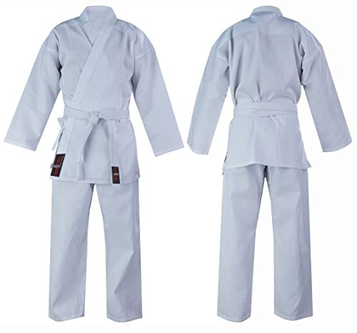 V.Sports Student vit karatedräkt kampsport medelvikt karate gi barn och vuxna, Vitt, 4/170cm