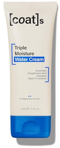 Coats Triple Moisture Water Cream – Lightweight, Oil-Free Face Moisturizer – Protects the Skin Barrier for Long-Lasting Hydration – Dermatologically Approved, Designed for Teens + Young Skin – 75ml