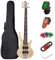 Electric Bass Full Size P Bass Starter Kit for Beginners Black with Concert Bag, Guitar Strap and Guitar Cable (DB-5S NA)
