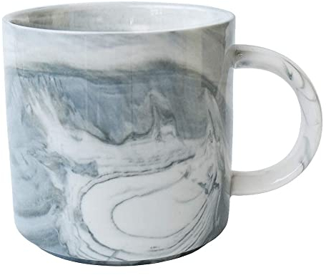 eKsdf 300ml Marmor Kaffeetasse Porzellan Kaffeebecher Espressotasse stapelbare Teetasse mit Henkel Geschenk zum Geburtstag Valentinstag Muttertag Hochzeitstag für Milch, Wasser, Kakao (Grau)