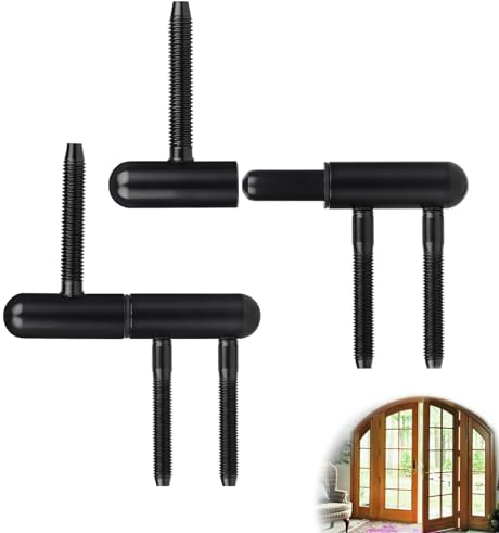 EFUTURETIME 2 x Cerniere per Porta in legno Nero, Ristrutturazione Silenziosa per Porte all'Interno con Cornici in legno