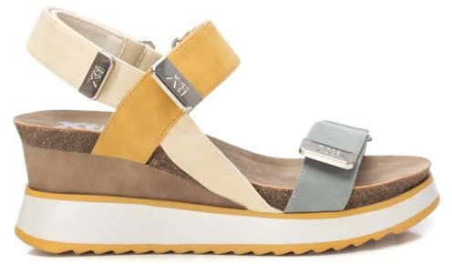 XTI 142822, Sandalias con cuña Mujer, Amarillo, 37 EU