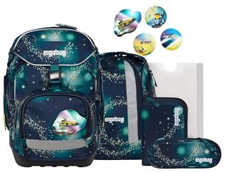 ergobag Pack Set ergonomischer Schulrucksack flexibel 6-teilig Set 1. Klasse Grundschule für Mädchen und Jungen