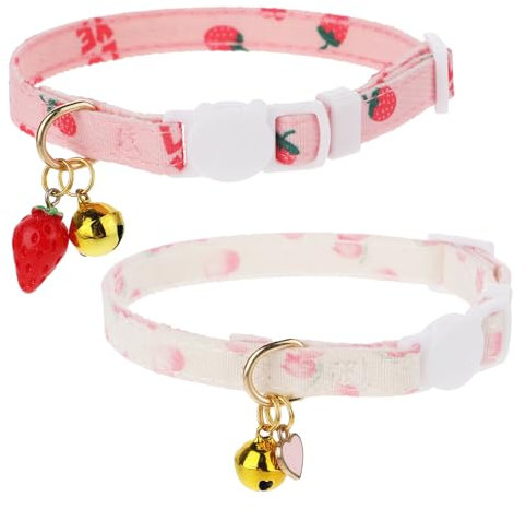 2 Stück Katzenhalsband mit Sicherheitsverschluss, Abreißbares Katzenhalsband Reflektierende Katzen Halsbänder verstellbares Cat Collar süßes Kätzchenhalsband ideal für Katzen