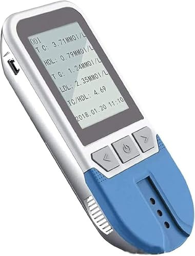DPLBAZHC 5-in-1 Lipid-Monitor-Set CHDL-, LOL-, HDL- und Gesamtcholesterin-Tester mit 10 Teststreifen, mehreren Sätzen von Speicherwerten, schnelle Ergebnisse.