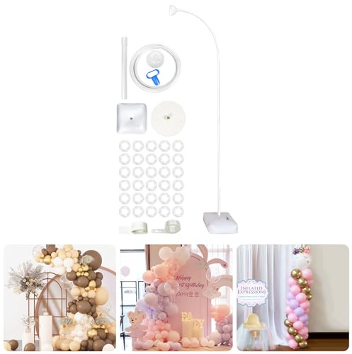 8.2FT Reusable Half Balloon Arch Stand Kit With Base for Floor - Wedding Birthday Baby Shower Frame in White
