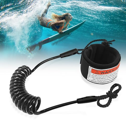 L&W Luck Guinzaglio da Surf, Leash SUP, 5mm Surf Materiale Tup Regolabile e Comodo per Tavola da Surf Paddle Board Kayak Longboard (Nero)
