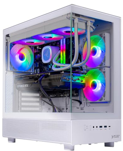 Skytech Gaming Azure 3 Desktop PC, Intel i7 14700F 2.1 GHz (5.3GHz Turbo), NVIDIA RTX 5060 Ti 16GB, 1TB Gen4 NVMe SSD, 32GB DDR5 RAM 6000 RGB, 850W Gold ATX 3 PSU, 360mm ARGB AIO, Wi-Fi, Win 11