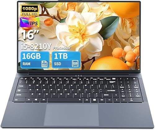 16 inch Laptop, Core i5 laptops up to 3.60 GHz, 1920X1200 HD IPS Screen, 16gb ram 1TB SSD Student Computer, Notebook Work lap top Backlit Keyboard, Bluetooth 5.0, Wi-Fi 5, Mini HDMI, RJ45, USB 3.0