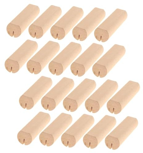 Sewroro Soportes para Tarjetas de Lugar de Madera Natural Tamaño Pequeño 20 Unidades Portatarjetas para Números de Mesa Clips para Tarjetas de Presentación y Porta Billetes Ideales