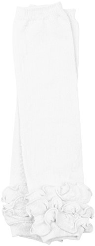 juDanzy ruffled leg warmers for baby or toddler girls (Newborn (up to 12 pounds), Solid White Triple Ruffle)