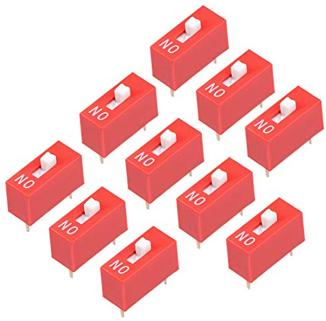 sourcing map 10 Pcs Red DIP Switch 1Positions for Circuit Breadboards PCB