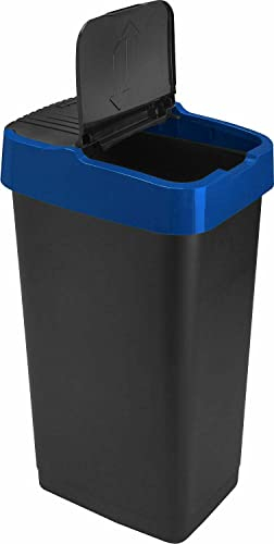 Sterling Ventures Heidrun 60L Plastic Indoor Recycling Bin with Double Swing Lid Top Colour Coded (Blue)