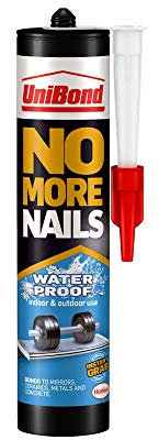 Unibond 2 X No More Nails Waterproof, Heavy-Duty Mounting Adhesive, Strong Glue for Mirrors, Wood, Ceramic, Metal etc, Instant Grab Adhesive Indoor & Outdoor, 1 x 450g Cartridge