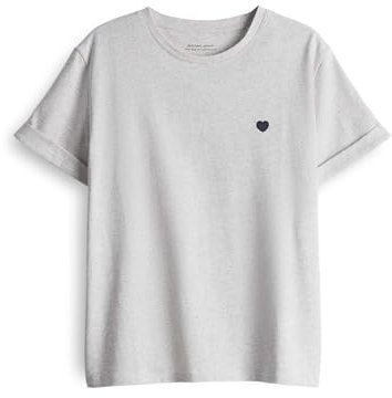 OPUS Damen Kurzarmshirt | T-Shirt SERZ Regular aus Organic Cotton Easy Grey, 36