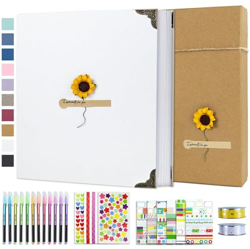 Vienrose Album de Fotos 10x15 Scrapbook con Espiral (60 Páginas Negra) Pegar y Escribir DIY Scrapbooking Álbum de Recortes para Familia Bebé, Aniversario Bodas, Vacaciones, 30x30 cm