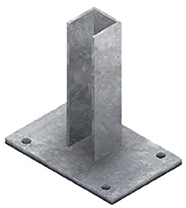 BASE SUPPORTO PER PALETTO QUADRO zincata - per paletto mm 50 x 50