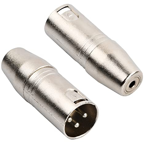 2 Stück XLR 3 Polig Stecker auf 3,5mm Buchse Audio Adapter 3,5mm Buchse auf XLR Stecker Mikrofon Adapter