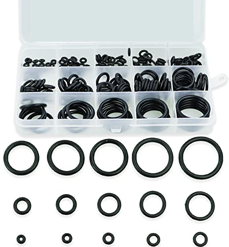 200 Pcs O-Rings Gasket kit, Rubber Nitrile Washers O Rings Assorted, Kitchen Tap Washers Seals Spacers for Mixer Taps, Plumbing, Rubber Spacer Gasket Washers Seal O-Ring Kit - 15 Sizes
