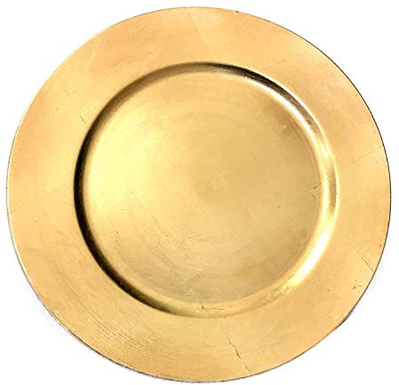 Dekowelten 6 x Event Platzteller Dekoteller Durchm. 33cm Farbe: Gold Kunststoff wiederverwendbar