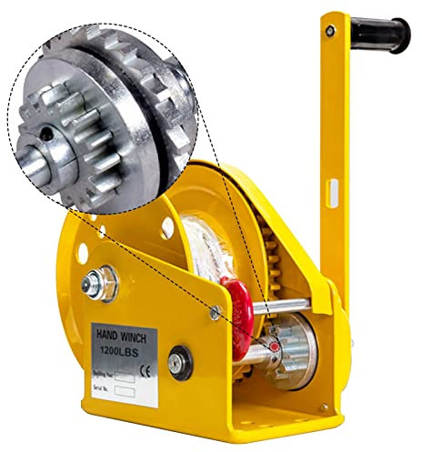 Treuil Manuel 8m/15m/20m/30m, Treuil Manuel avec Frein Automatique, Treuil Manuel pour Remorque Porte Voiture avec Câble en Acier, Treuil à Câble Manuel de Halage(Color:1200lb,Size:30m)