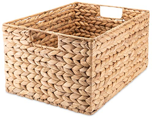 Decorasian Korb Aufbewahrung geflochten aus Wasserhyazinthe - Seegras rechteckig - 37cm x 3 Stück