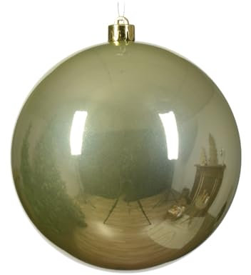 Kaemingk Boule XXL vert pistache incassable – Boule de Noël XXL – 140 mm
