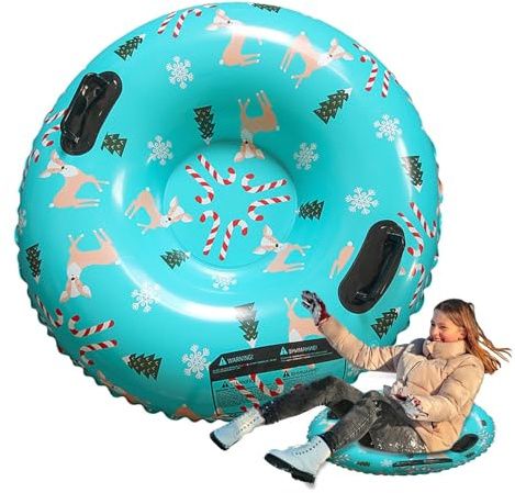 Renchey Ski Gonflable, Tube À Neige Gonflable, Luge Gonflable avec Poignées, Luge Gonflable pour Tube De Neige, Bouée À Neige Idéal pour Les Sports d'hiver en Plein Air