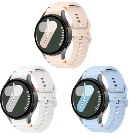 SimpleThings Sportband i silikon för Galaxy Watch 7 40 mm-/44 mm-armband, No-Gap, justerbart armband för Samsung Galaxy Watch 7/6/5/4 för män och kvinnor, vattentätt armband för träning