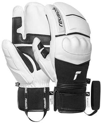 Reusch World Champ Lobster Gants de Ski Unisexes à 3 Doigts – Isolation R-LOFT en Cuir de Mouton, Rembourrage des Chevilles et des Doigts, imperméables, Chauds, Robustes, Sports d'hiver pour Homme et