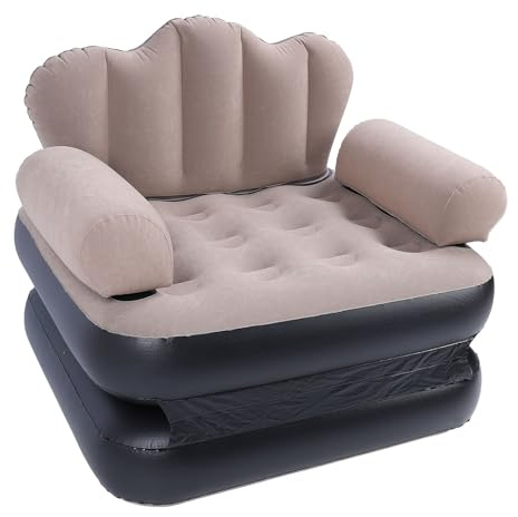 Stylebest Canapé-lit Gonflable, Matelas Gonflable Pliable Portable en PVC floqué épais avec Forte Charge de 200 Kg, pour la Maison, Les Voyages, Le Camping, Couleur café