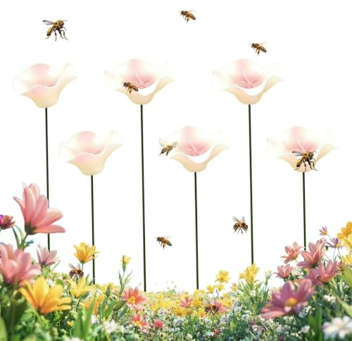 Estación de Hidratación para Abejas de Cerámica con 6 Piezas Baño De