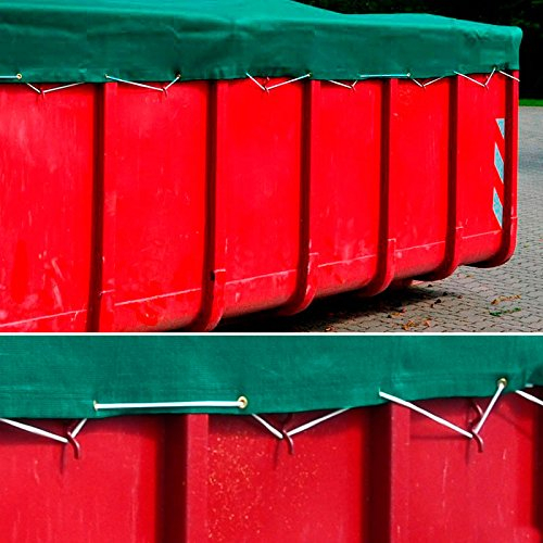 Containerplane Abdeckplane Gewebeplane feinmaschig Luftdurchlässig 2,50 x 3,50 m grün zur Abdeckung von Container mit Gummiseil