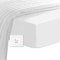 Pizuna 100% Cotton Double Fitted Sheet White, 400 Thread Count Long Staple Cotton Fitted Bed Sheets Double 140x200 cm, Sateen Weave 40 cm Deep Fitted Sheets for Double Bed 1 PC White