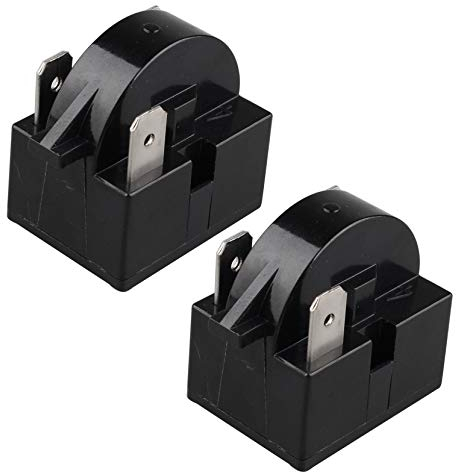 Futheda Lot de 2 relais de démarrage PTC à 3 broches 22 Ohm 125 W 3 broches PTC pour réfrigérateur congélateur compresseur de démarreur de réfrigérateur Accessoires pour réfrigérateur (Noir)