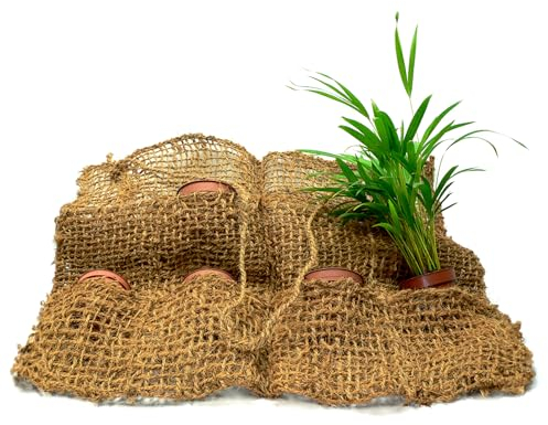 TeichVision Bolsa de cultivo de coco con 8 bolsillos/aprox. 100 cm de ancho, para estanque o planta, para estanque o parte de terraplenes de coco