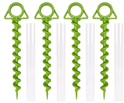 Vastsea 4 Pezzi Picchetti per Tende in Plastica, Robusto, Verde