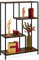 Relaxdays Regal im Industrial Style, 4 Ablagen, Holzoptik, Vintagekommode, HxBxT: 114,5x77x32,5 cm, Dunkelbraun/schwarz