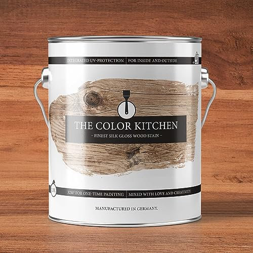 A.S. Création The Color Kitchen - Barniz para madera de alta calidad, resistente a la intemperie, para interior y exterior, color teca, brillo satinado para una protección óptima de la madera, 2,5 L