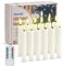 IMAGE Battery Operated Flameless Candles - 12 Pcs Ivory Taper with 3D Wick, Flickering Warm White Light, Remote and Timer Control