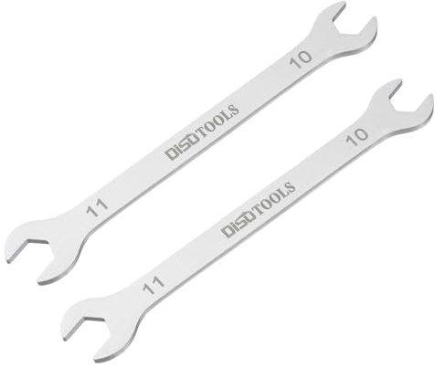 sourcing map 2pcs Thin Open End Wrench 10mm x 11mm Metric Sandblasting Plated 3cr13 Stainless Steel, Double Ended Slim Spanner for Household Maintenance and General Repairs