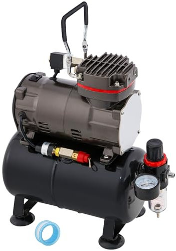 Compresor de aerógrafo con potente presión de trabajo constante fuerte flujo de aire,control de la presión del compresor,tanque de aire 3L,de ruido para belleza,tatuaje hobby, uñas, colores cosméticos