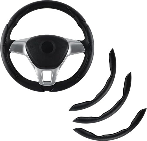 EINESIN 3pcs Car Carbon Fiber Anti-Skid Steering Wheel Cover, Segmented Steering Wheel Protector, Butterfly Steering Wheel Cover, Universal 99% Car Wheel Cover Protector