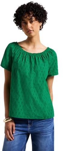 Street One A345401 Blusa con Ricamo Traforato, Verde Brillante, 52 Donna