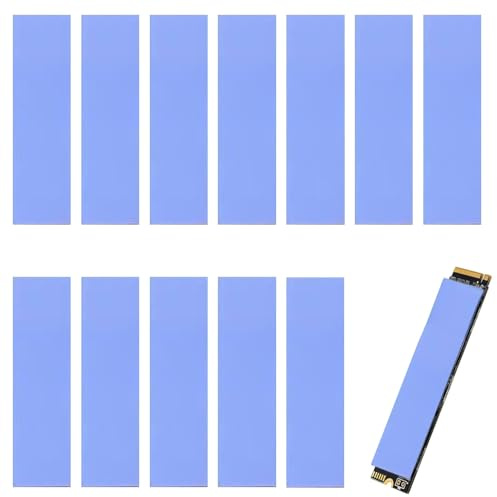 YAISUHCHNYE 12 PCS Silicone Thermal Pad 70x20x0.5mm 1mm 1.5mm Reusable Conductive Cooling Pad with 6W/mK Thermal Conductivity High Performance Thermal Pads for GPU CPU SSD Electronics
