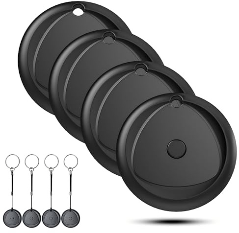 Air Tags 4-Pack, Smart Tarcker Tag Work with Apple Find My App (iOS only), Keys Finder Tag with 80dB Alarm Volume, Replaceable Battery, IP67 Waterproof Item Locator for Luggage, Backpack, Wallet etc