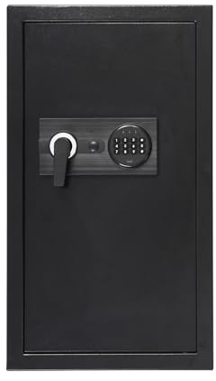 Caja fuerte negra resistente a la pared, taquilla con llaves, armario de pared oculto, para dormitorio, estudios, armarios, hoteles 37 x 10 x 65 cm